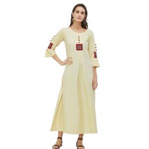 Khadi dress - cream colored full length